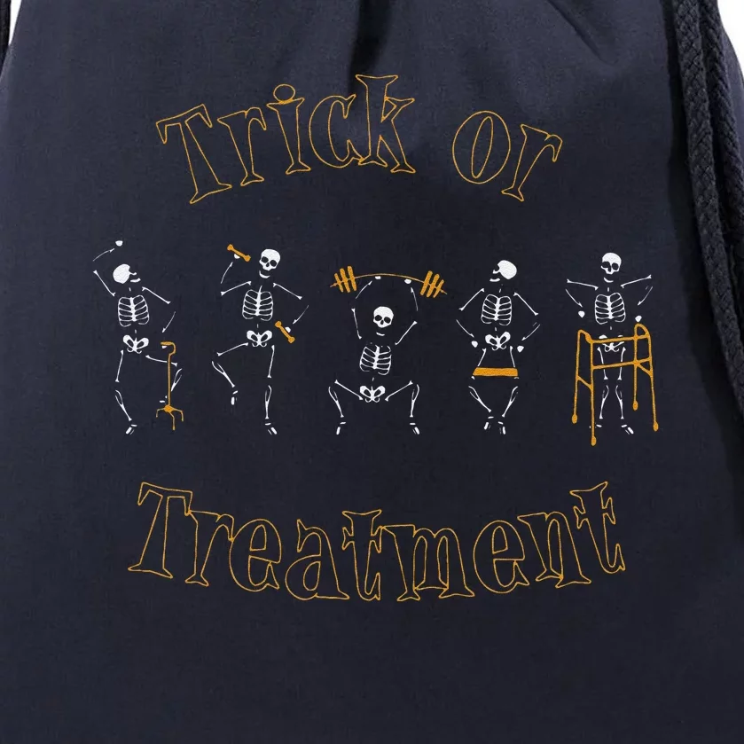 Trick Or Treatment Physical Therapy Skeleton Halloween Pt Drawstring Bag