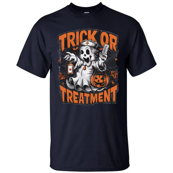 Trick Or Treatment Halloween Nurse Squad Autumn October Tall T-Shirt