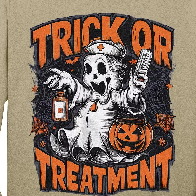 Trick Or Treatment Halloween Nurse Squad Autumn October Long Sleeve Shirt