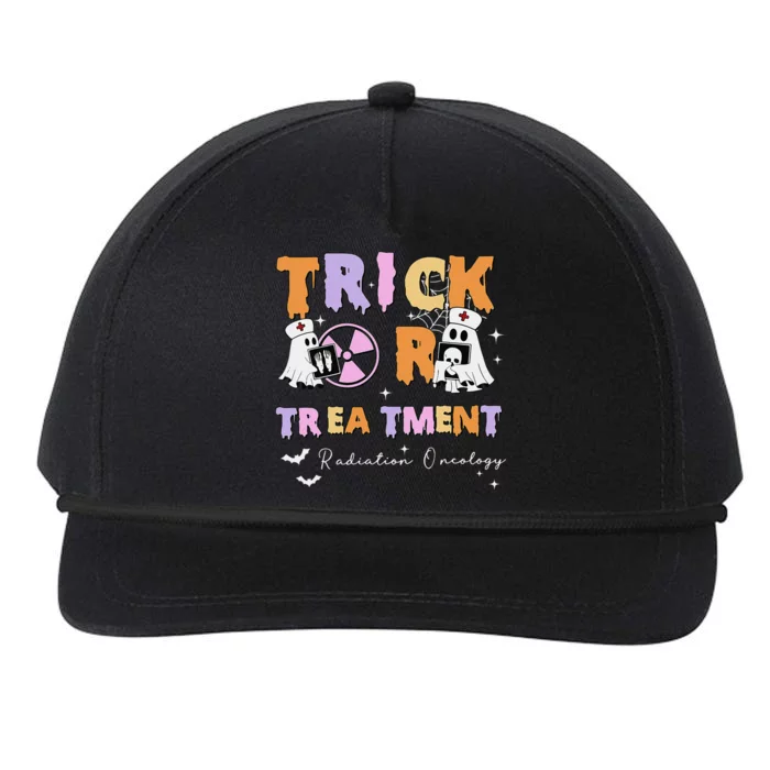 Trick Or Treatment Radiation Oncology Rad Therapy Halloween Snapback Five-Panel Rope Hat