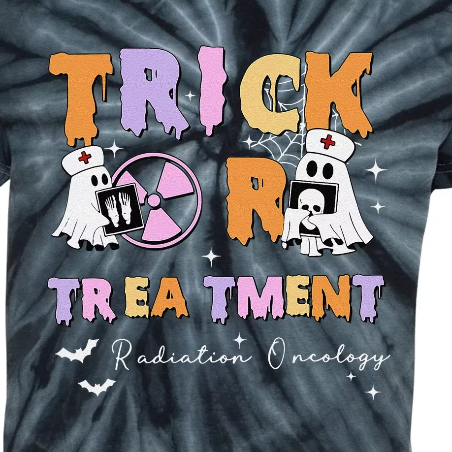 Trick Or Treatment Radiation Oncology Rad Therapy Halloween Kids Tie-Dye T-Shirt