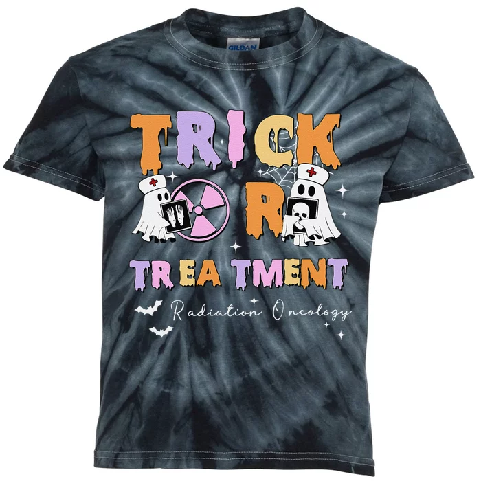 Trick Or Treatment Radiation Oncology Rad Therapy Halloween Kids Tie-Dye T-Shirt