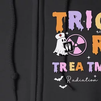 Trick Or Treatment Radiation Oncology Rad Therapy Halloween Full Zip Hoodie