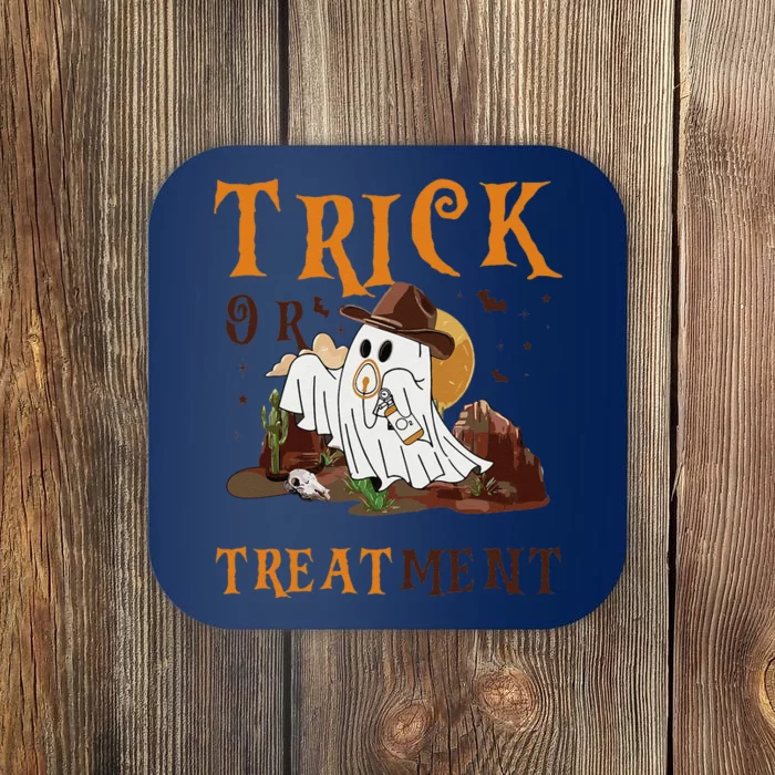 Trick Or Treatment Western Respiratory Therapist Halloween Coaster