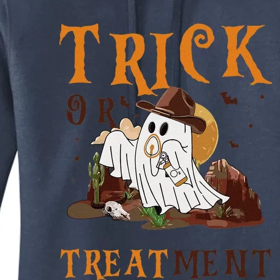 Trick Or Treatment Western Respiratory Therapist Halloween Women's Pullover Hoodie