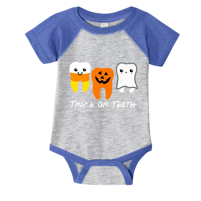 Trick Or Teeth Cute Dental Halloween Hygienist Dentist Rdh Gift Infant Baby Jersey Bodysuit