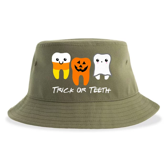 Trick Or Teeth Cute Dental Halloween Hygienist Dentist Rdh Gift Sustainable Bucket Hat