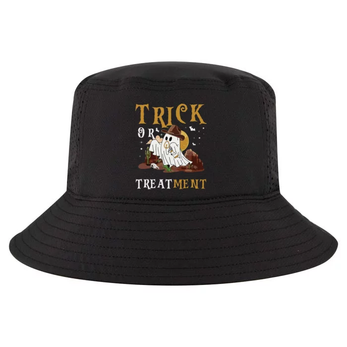 Trick Or Treatment Western Respiratory Therapist Halloween Cool Comfort Performance Bucket Hat