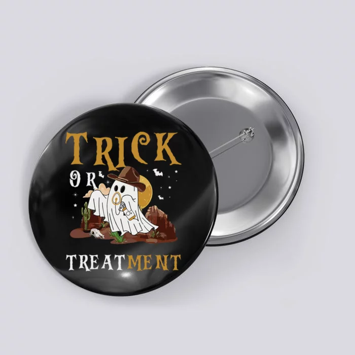 Trick Or Treatment Western Respiratory Therapist Halloween Button