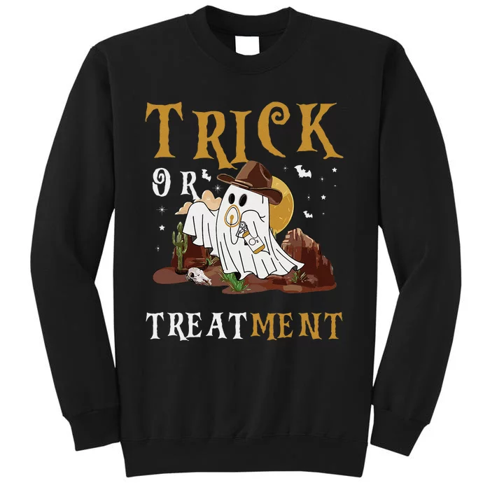 Trick Or Treatment Western Respiratory Therapist Halloween Tall Sweatshirt