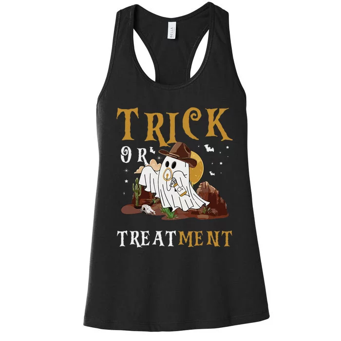 Trick Or Treatment Western Respiratory Therapist Halloween Women's Racerback Tank