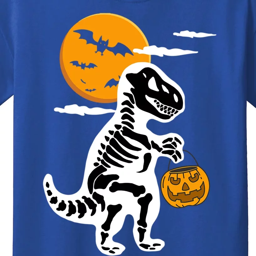 Trick Or Treating TRex Skeleton Dinosaur Halloween Costume Gift Kids T-Shirt