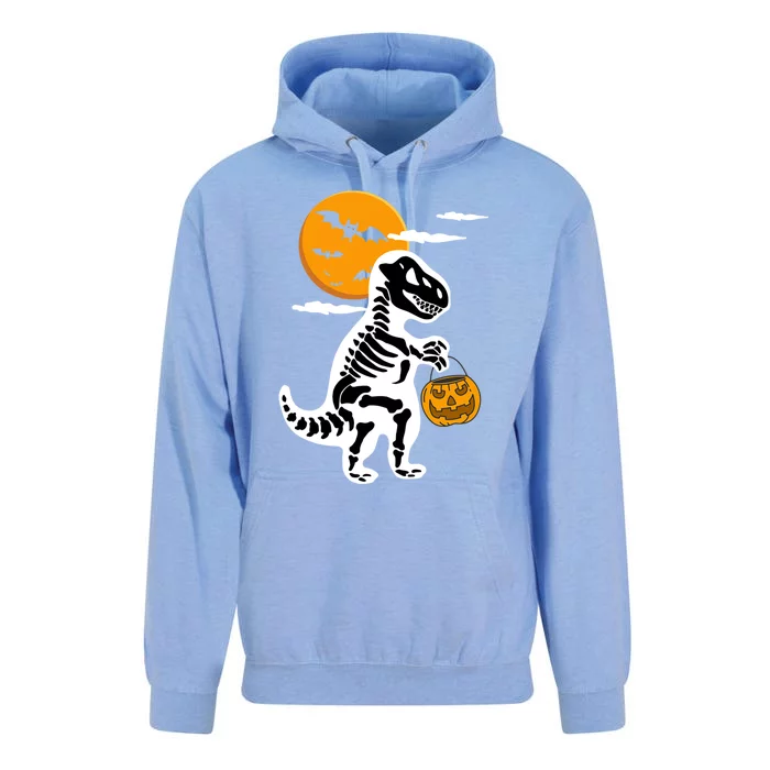 Trick Or Treating TRex Skeleton Dinosaur Halloween Costume Gift Unisex Surf Hoodie