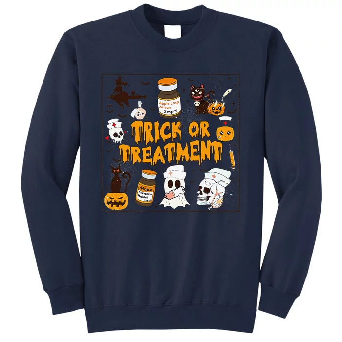 Trick Or Treatment Halloween Nurse Retro Vintage Clothing Tall Sweatshirt