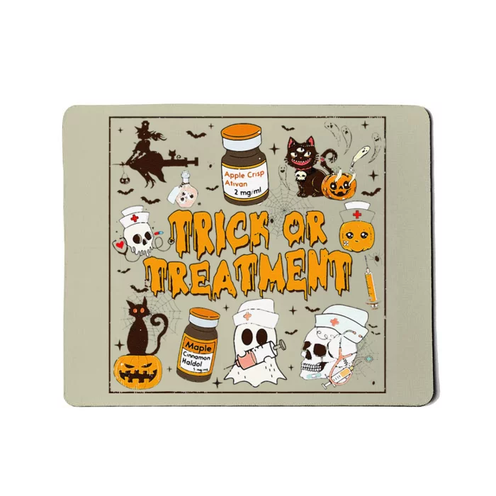 Trick Or Treatment Halloween Nurse Retro Vintage Clothing Mousepad