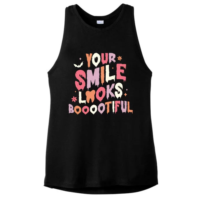 Trick Or Treat Brush Your Teeth Halloween Dentist Ladies Tri-Blend Wicking Tank