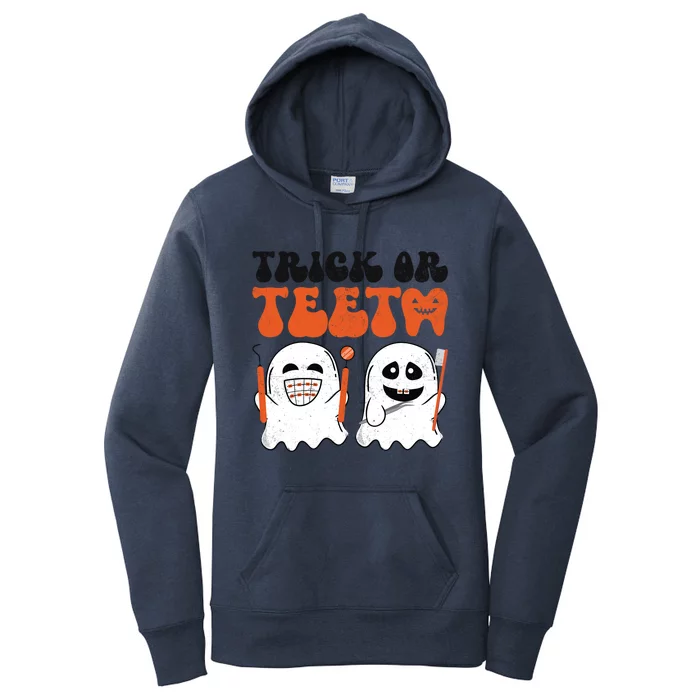 Trick Or Teeth Dental Cute Spooky Dentist Halloween Costume Gift Women's Pullover Hoodie