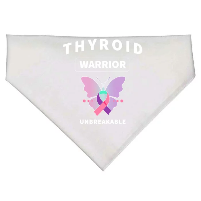 Thyroid Or Thyroid Awareness Or Thyroid Warrior Unbreakable Gift USA-Made Doggie Bandana