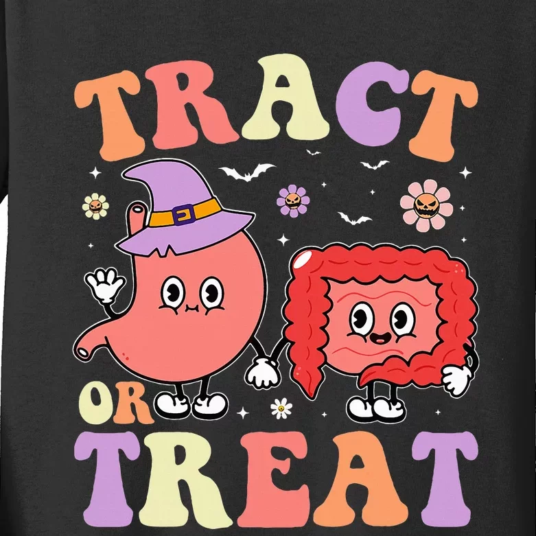 Tract Or Treat Endoscopy Nurse Halloween Cute Gastro Crew Kids Long Sleeve Shirt