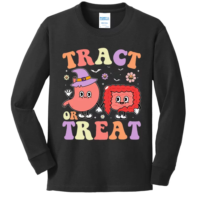 Tract Or Treat Endoscopy Nurse Halloween Cute Gastro Crew Kids Long Sleeve Shirt