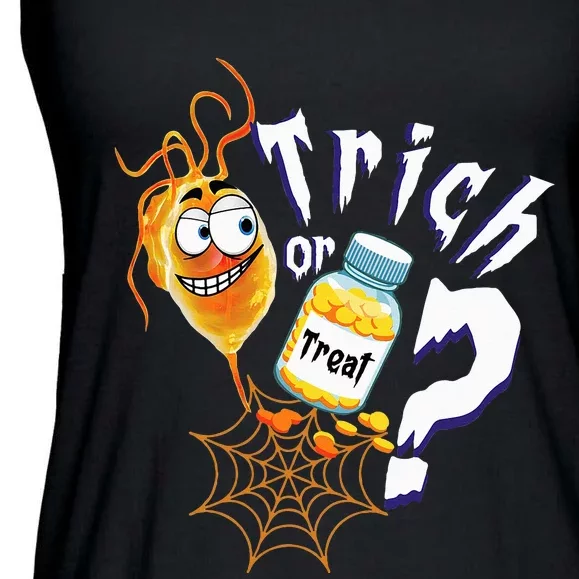 Trick Or Treat Microbiology Halloween Medical Lab Science Ladies Essential Flowy Tank