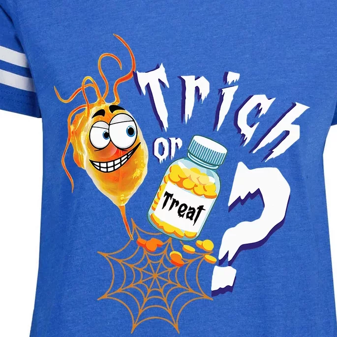 Trick Or Treat Microbiology Halloween Medical Lab Science Enza Ladies Jersey Football T-Shirt