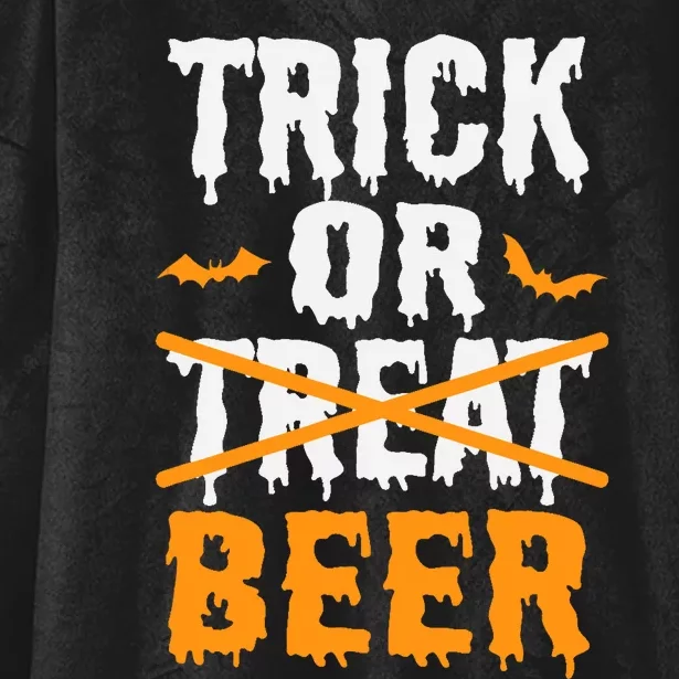 Trick Or Treat Funny Halloween Beer Drinking Hooded Wearable Blanket