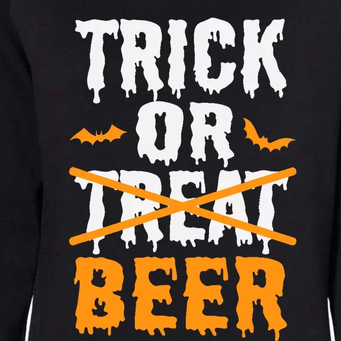 Trick Or Treat Funny Halloween Beer Drinking Womens California Wash Sweatshirt