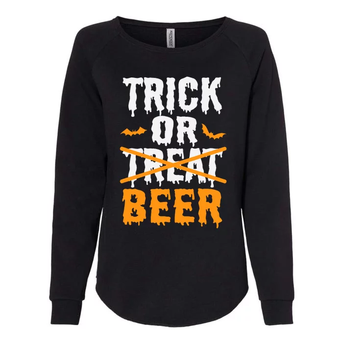 Trick Or Treat Funny Halloween Beer Drinking Womens California Wash Sweatshirt