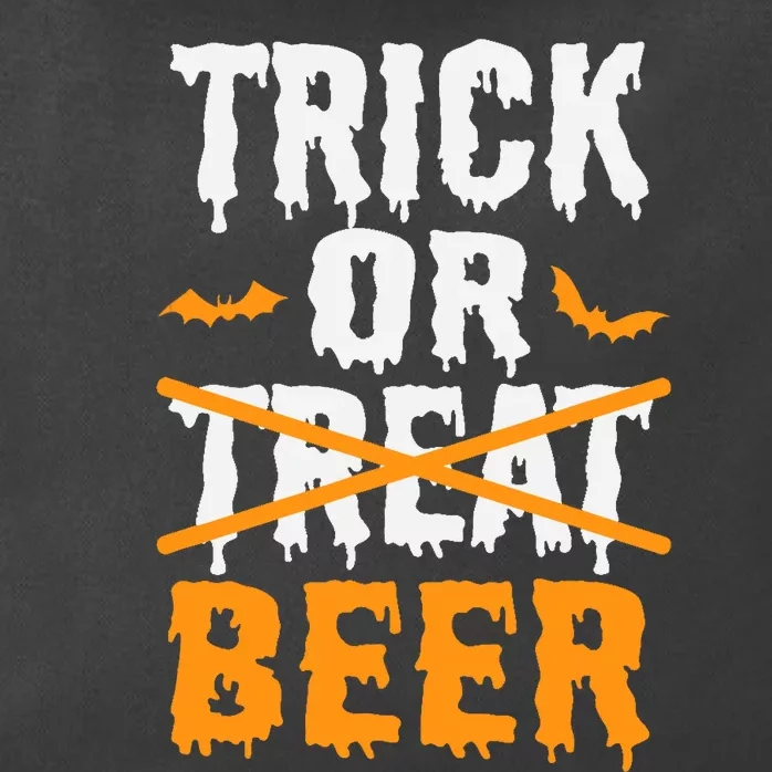 Trick Or Treat Funny Halloween Beer Drinking Zip Tote Bag