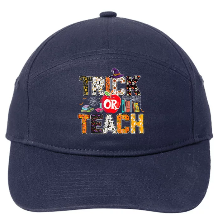 Trick Or Teach Funny Teacher Halloween Costume Wo 7-Panel Snapback Hat