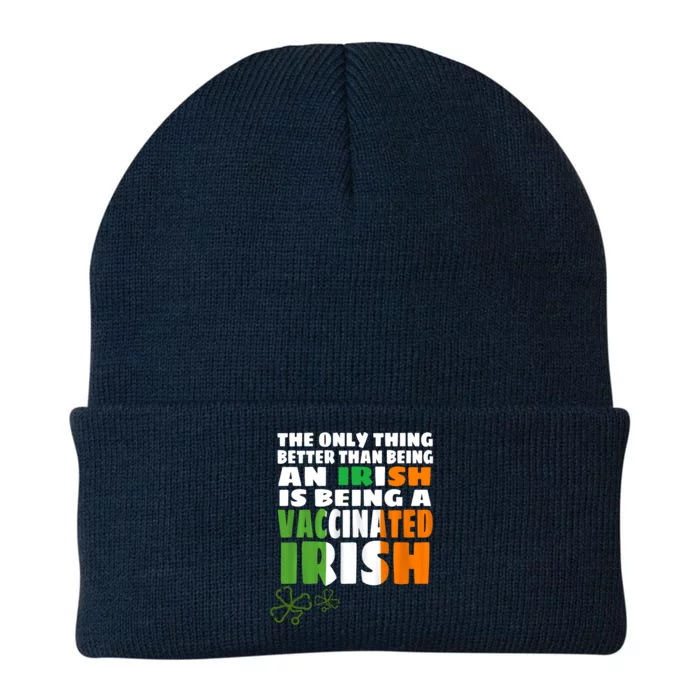 The Only Thing Better Than An Irish Is A Vaccinated Irish Meaningful Gift Knit Cap Winter Beanie