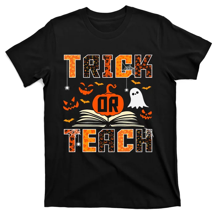 Trick Or Teach Retro Halloween Teacher Costume T-Shirt