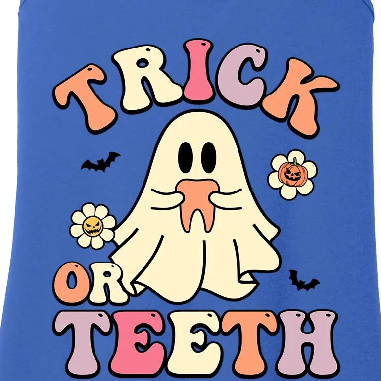 Trick Or Teeth Funny Dental Halloween Dentist Costume Great Gift Ladies Essential Tank