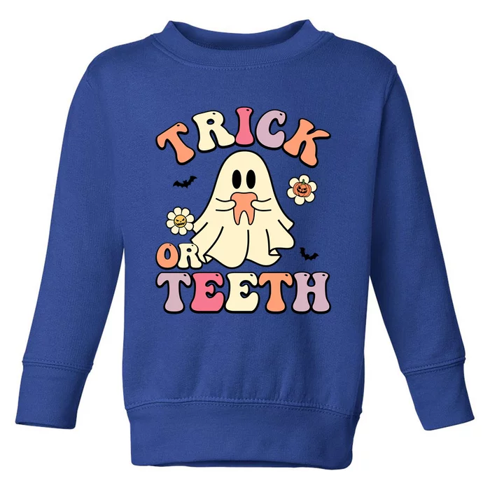 Trick Or Teeth Funny Dental Halloween Dentist Costume Great Gift Toddler Sweatshirt