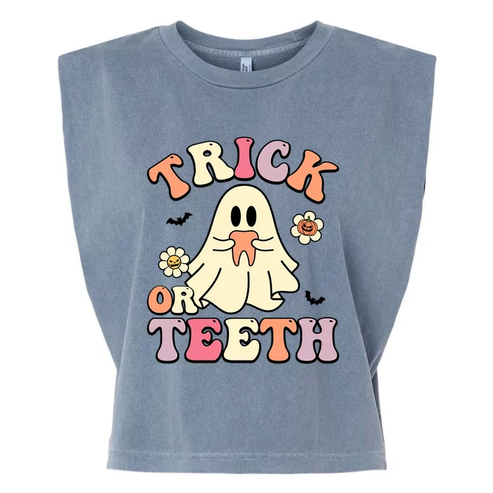 Trick Or Teeth Funny Dental Halloween Dentist Costume Great Gift Garment-Dyed Women's Muscle Tee