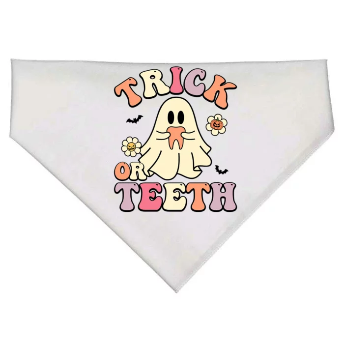 Trick Or Teeth Funny Dental Halloween Dentist Costume Great Gift USA-Made Doggie Bandana