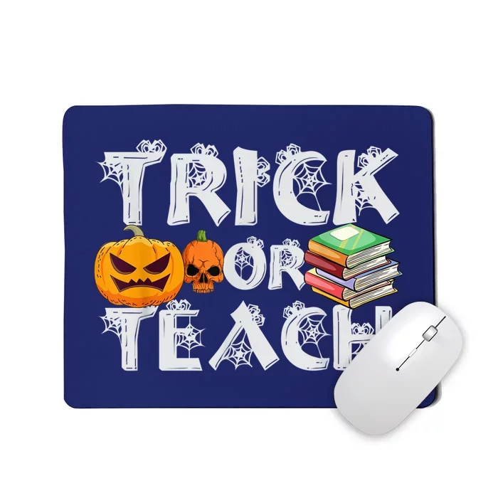 Trick Or Teach Funny Teacher Halloween Pumpkin Costume Mousepad