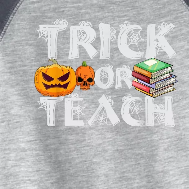 Trick Or Teach Funny Teacher Halloween Pumpkin Costume Toddler Fine Jersey T-Shirt