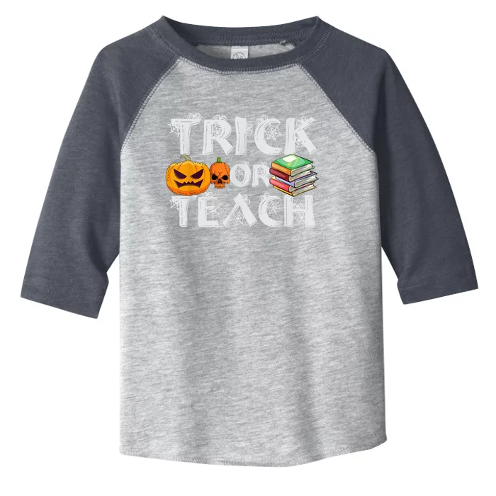 Trick Or Teach Funny Teacher Halloween Pumpkin Costume Toddler Fine Jersey T-Shirt