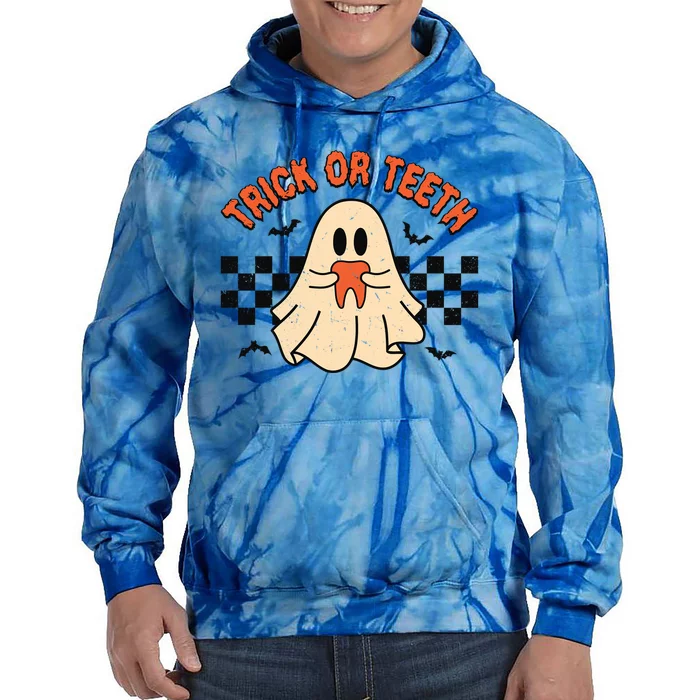 Trick Or Teeth Funny Dental Halloween Dentist Costume Great Gift Tie Dye Hoodie