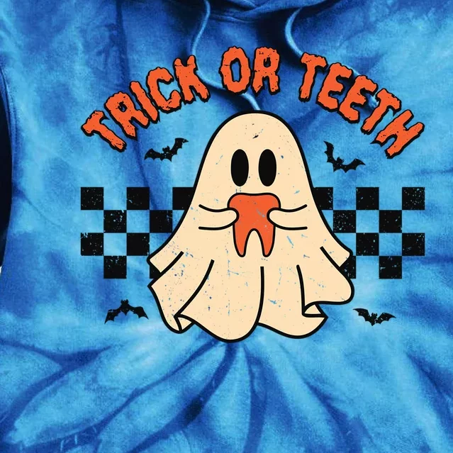 Trick Or Teeth Funny Dental Halloween Dentist Costume Great Gift Tie Dye Hoodie