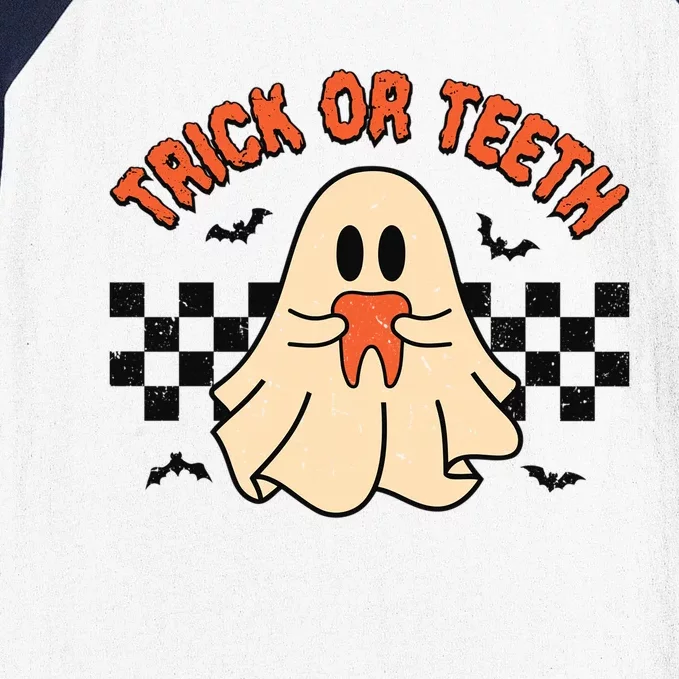 Trick Or Teeth Funny Dental Halloween Dentist Costume Great Gift Baseball Sleeve Shirt