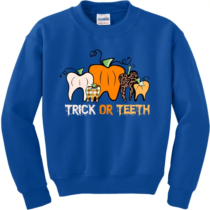 Trick Or Teeth Funny Dental Halloween Treat Dentist Meaningful Gift Kids Sweatshirt