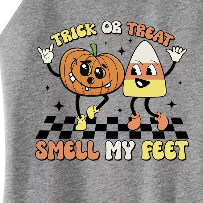 Trick Or Treat Smell My Feet Pumpkin Halloween Gift Women’s Perfect Tri Rocker Tank