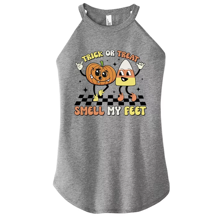 Trick Or Treat Smell My Feet Pumpkin Halloween Gift Women’s Perfect Tri Rocker Tank