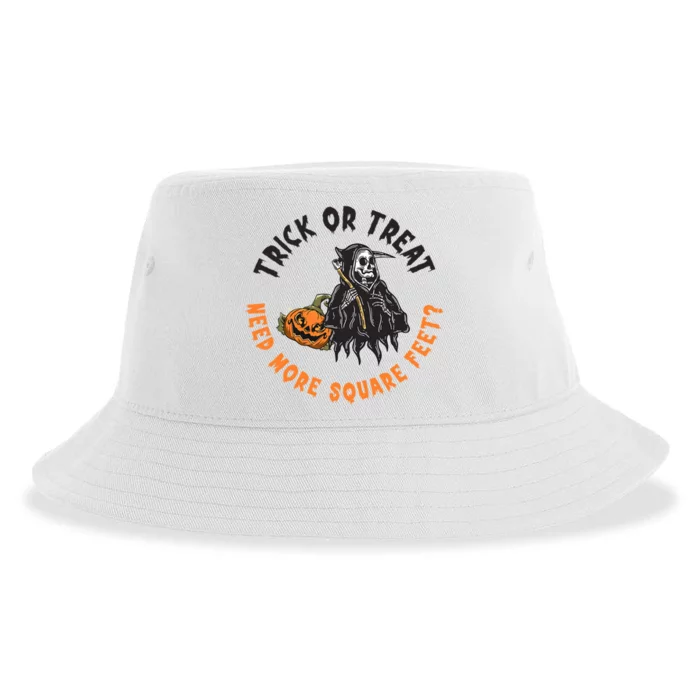 Trick Or Treat Spooky Witch Halloween Need More Square Feet Gift Sustainable Bucket Hat