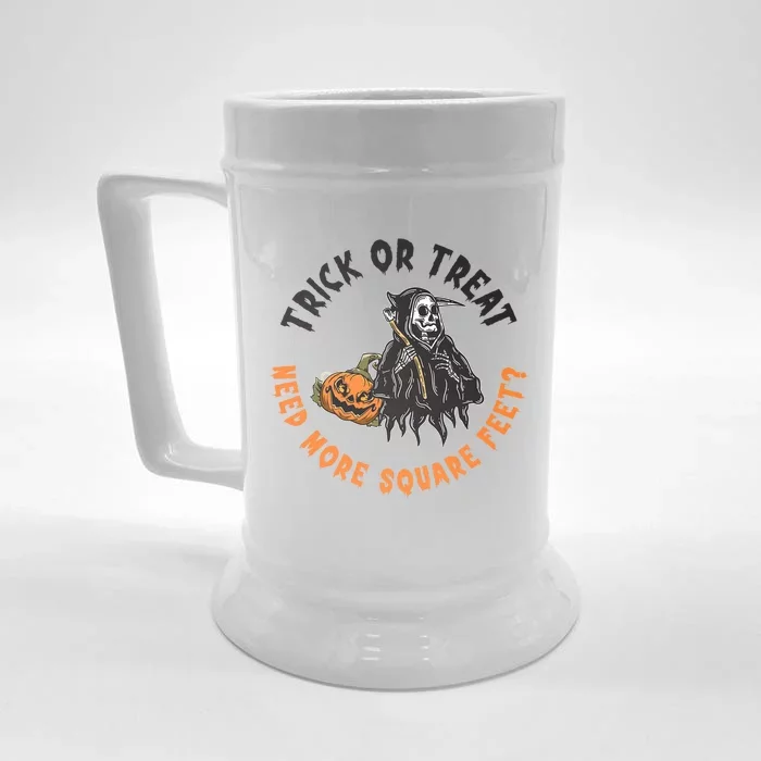 Trick Or Treat Spooky Witch Halloween Need More Square Feet Gift Front & Back Beer Stein