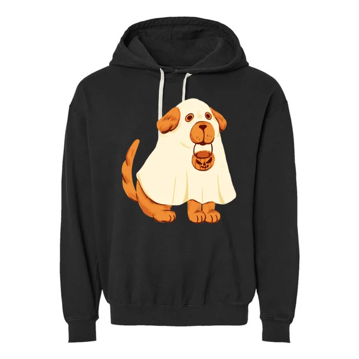 Trick Or Treat Dog Cute Halloween Garment-Dyed Fleece Hoodie