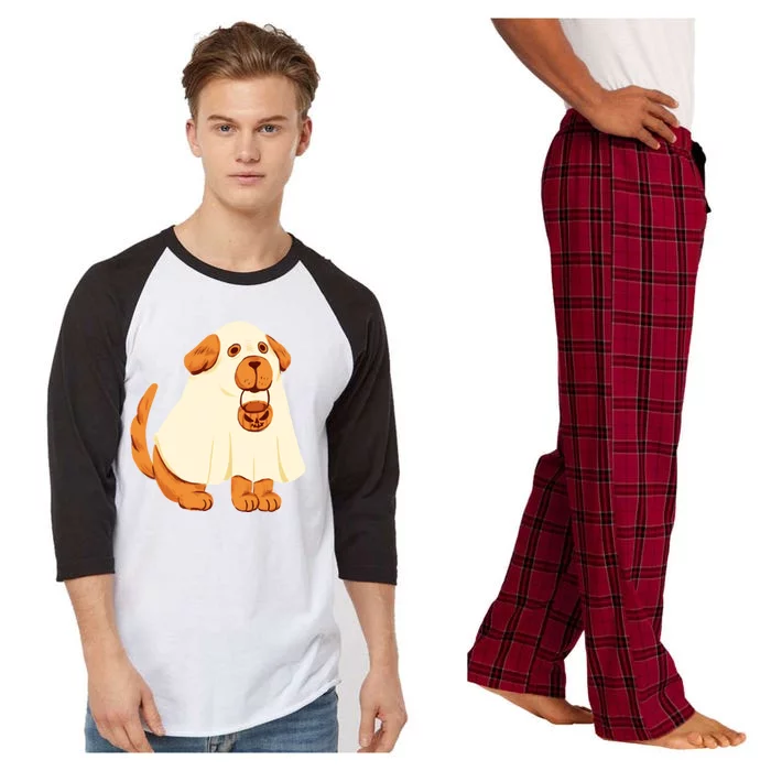 Trick Or Treat Dog Cute Halloween Raglan Sleeve Pajama Set